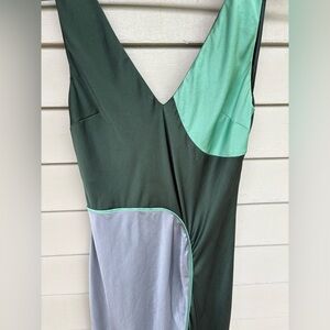 Lattelier Deep-V Tank Mulberry Silk Midi Dress